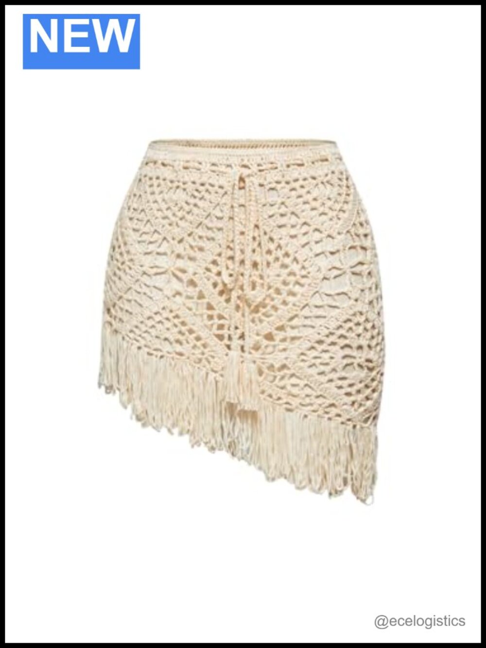 Crochet Sheer Beach Cover Up Skirt Fringe Boho Swimwear